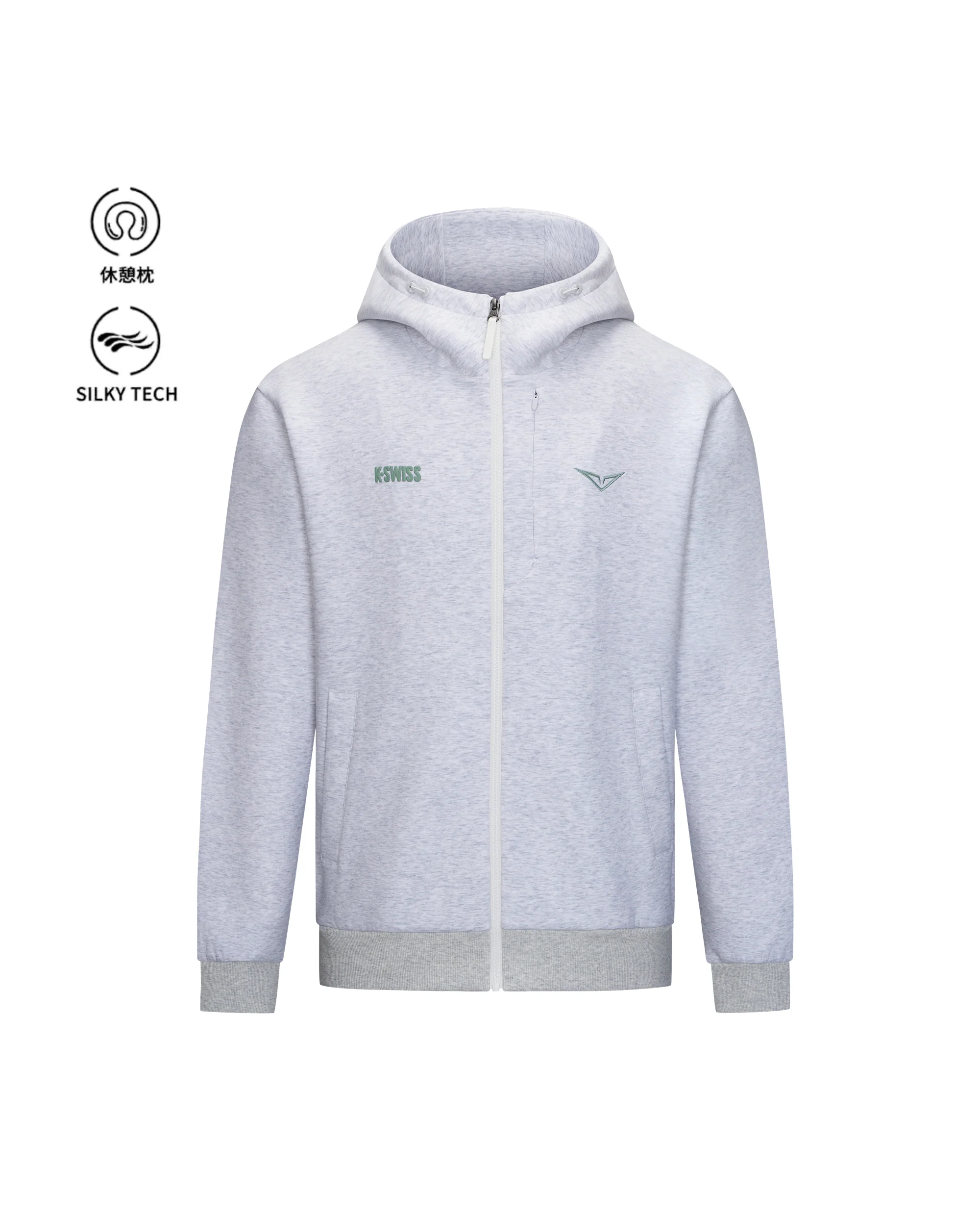 1713349-099 | K- SWISS X ANDREY RUBLEV UNISEX KUBE HOODED JACKET | GREY - Image 4