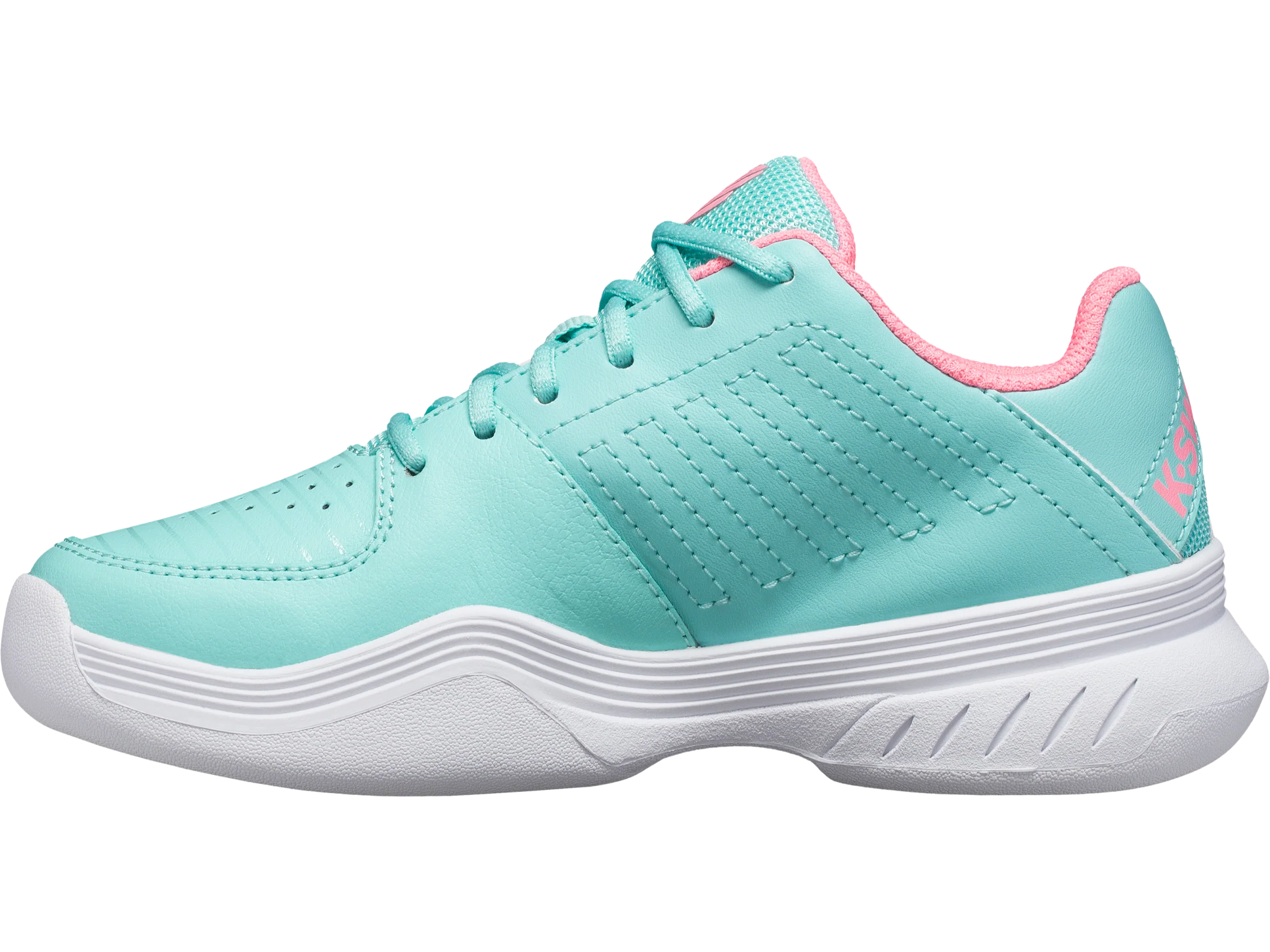 56934-437-M | COURT EXPRESS CARPET | ARUBA BLUE/SOFT NEON PINK/WHITE - Image 5