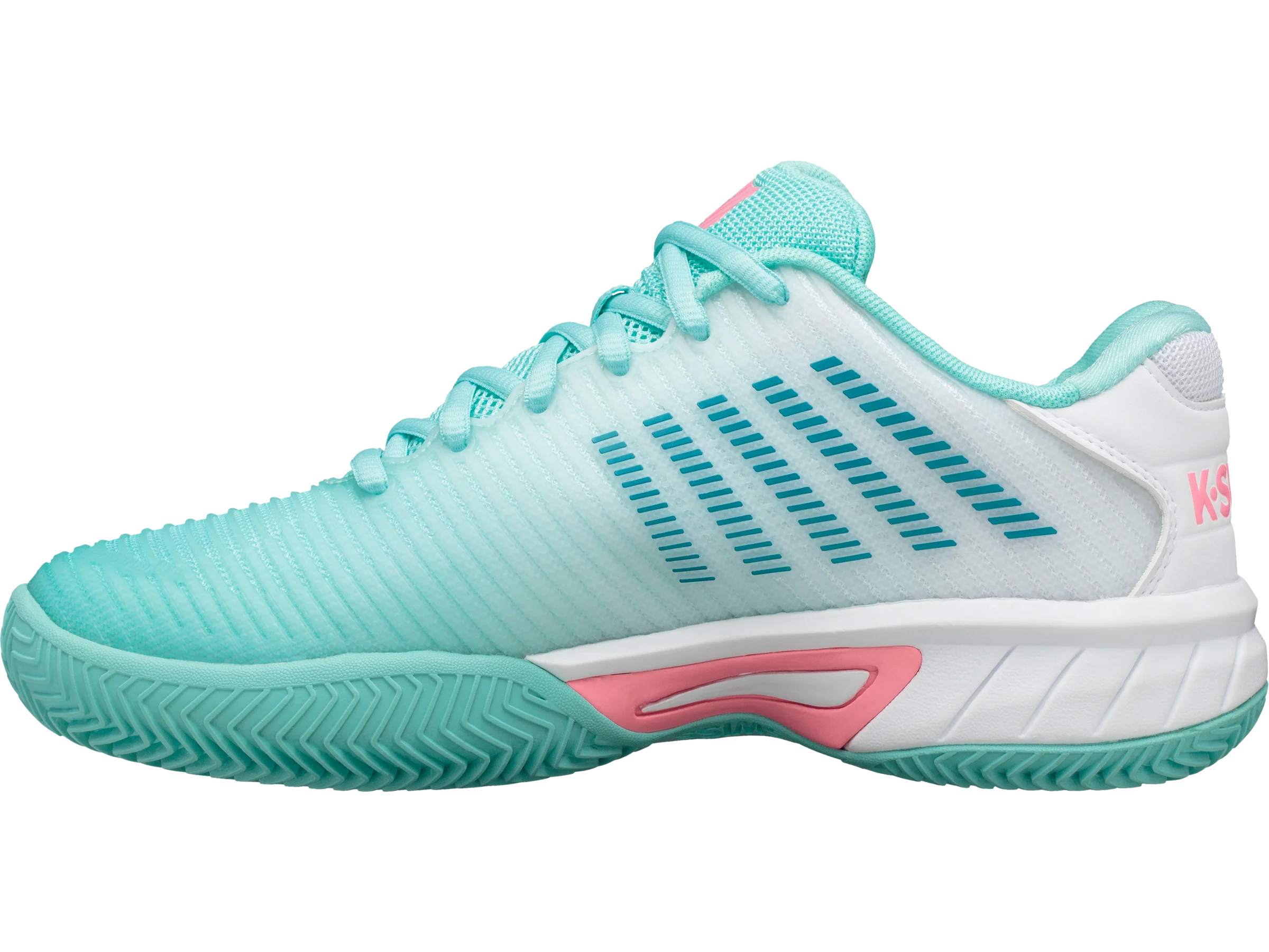 86614-439-M | HYPERCOURT EXPRESS 2 CLAY | ARUBA BLUE/WHITE/SOFT NEON PINK - Image 5