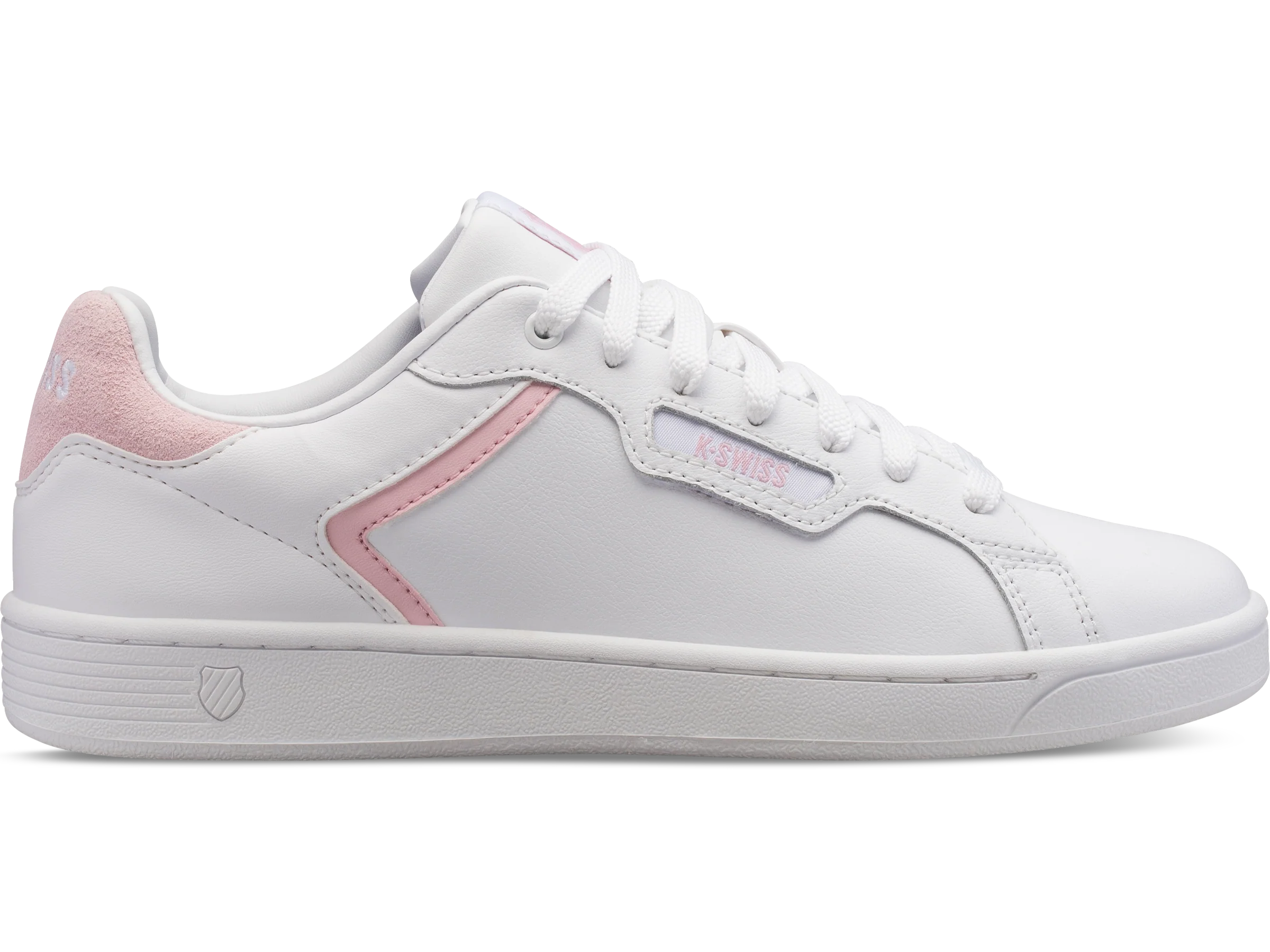 96347-179-M | WOMENS CLEAN COURT II CMF | WHITE/PARFAIT PINK