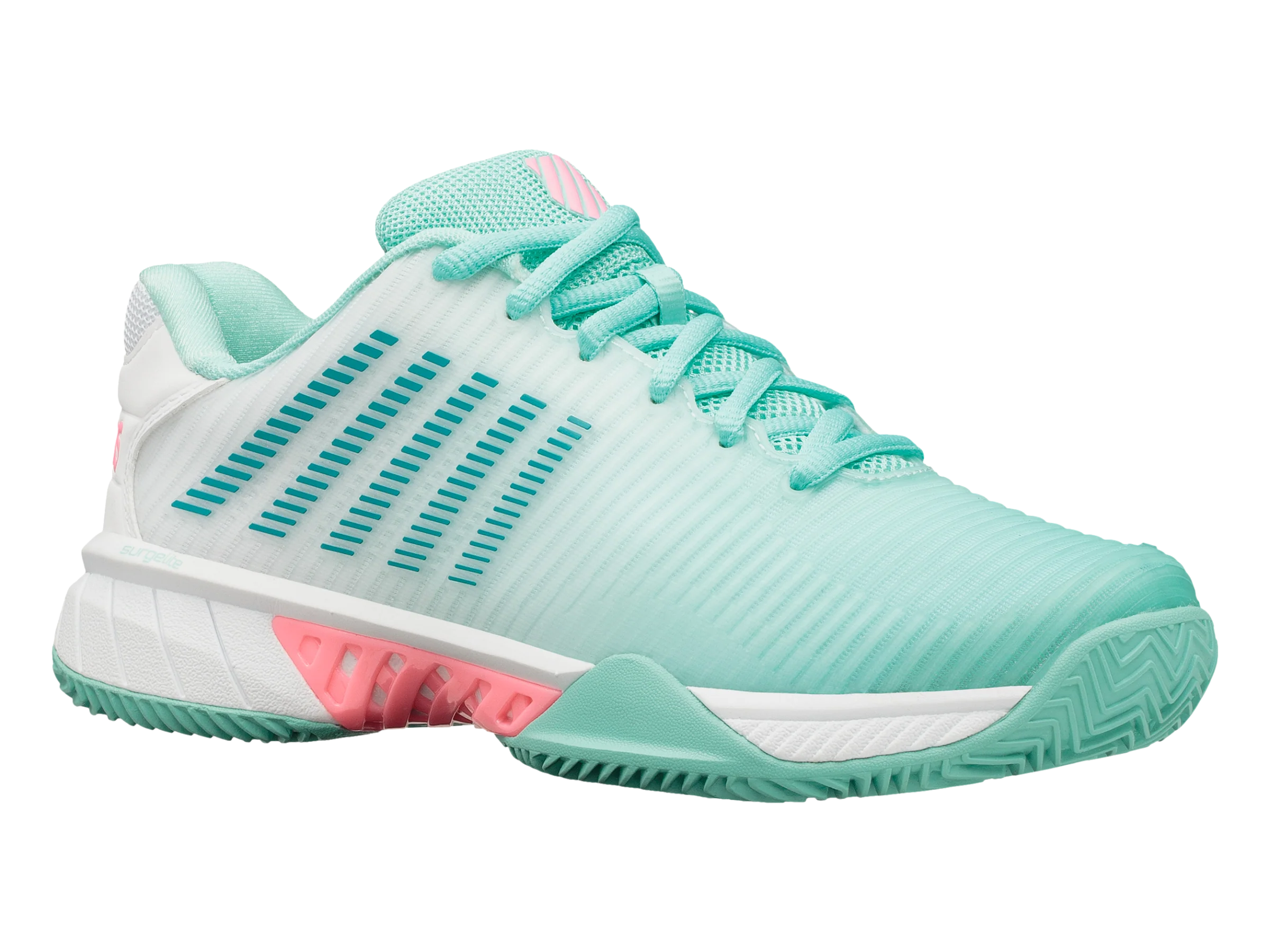 96614-439-M | HYPERCOURT EXPRESS 2 CLAY | ARUBA BLUE/WHITE/SOFT NEON PINK - Image 2